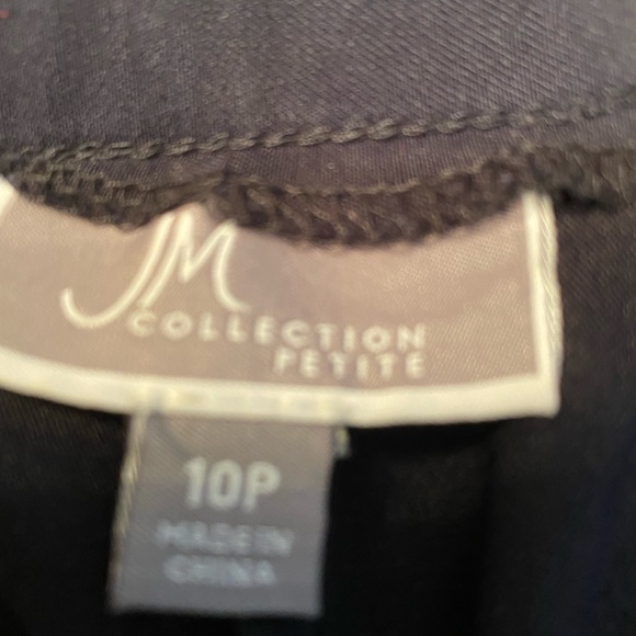 JM Collection Black Petite Pant Zipper on Front - Picture 6 of 6